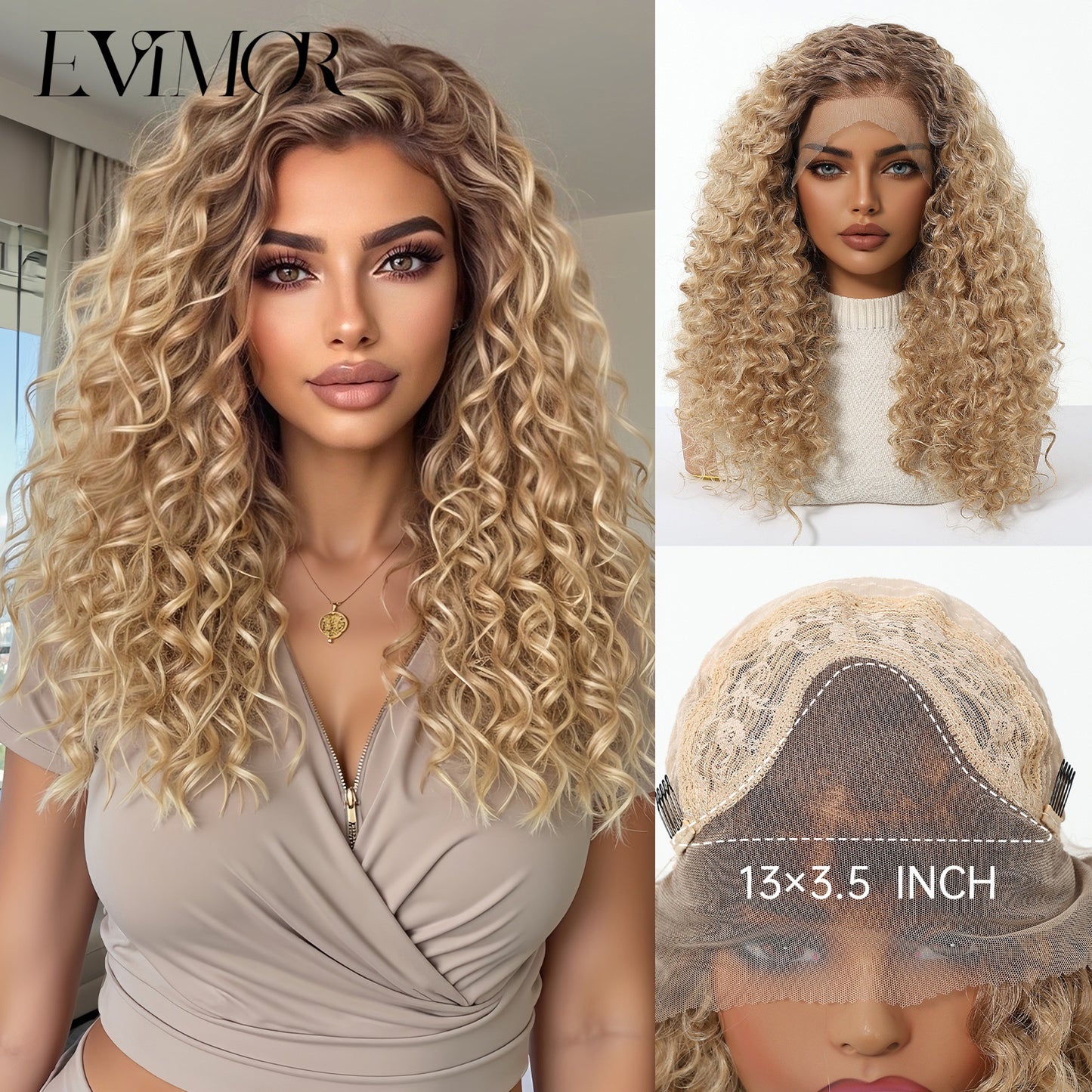 Small Curly Forehead Lace Mid-length Hair Wig Long Curls