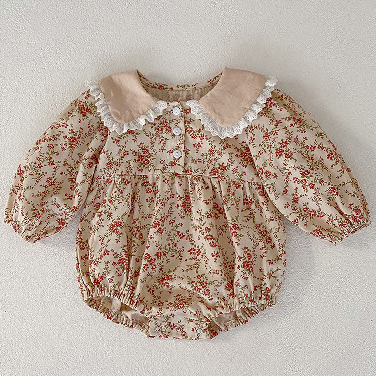 Children's Clothing Floral Romper Doll Collar Sisters Children's Dress