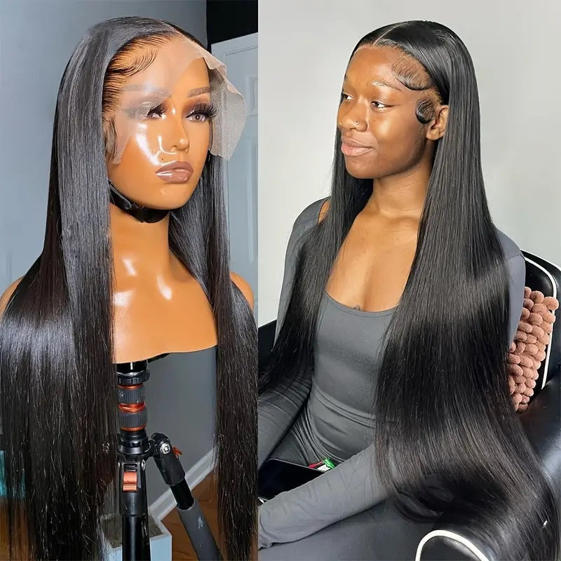 Women's Fashion Front Lace Mid-length Hair Synthetic Long Straight Wig