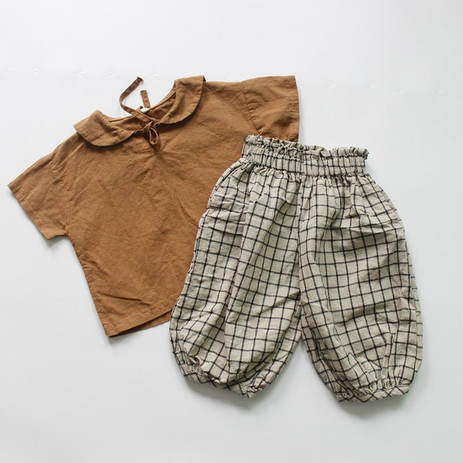 Shirt Korean Style Solid Color Polo Collar Fresh Children's T-shirt
