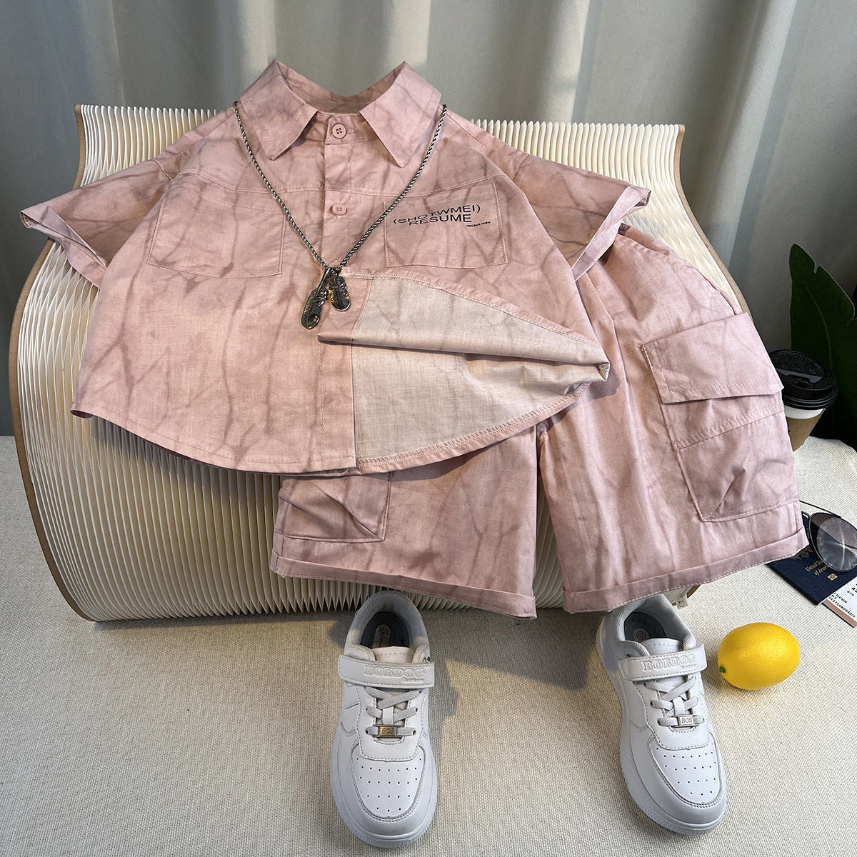 Children's Summer Trendy Cool Thin Short-sleeved Clothes Children's Suit