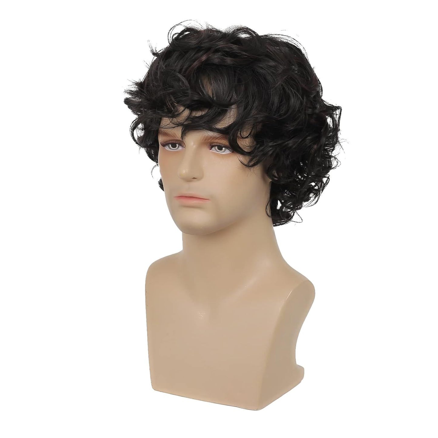 Men's Curly Hair Fluffy Denim Style Fiber Men's Wig