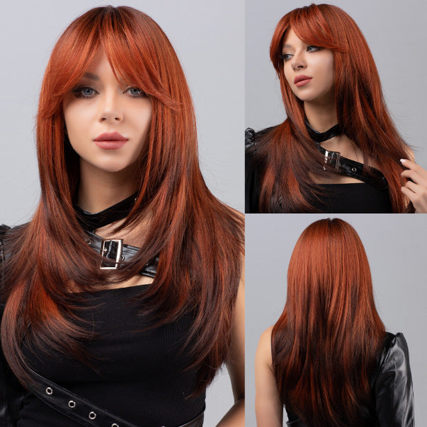 Rose Net Head Cover Chemical Fiber Curly Hair Side Wig Long Curls