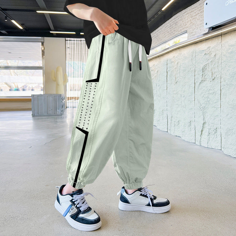 Children's Trousers Thin Casual Sportswear Middle Big Korean Children's Pants