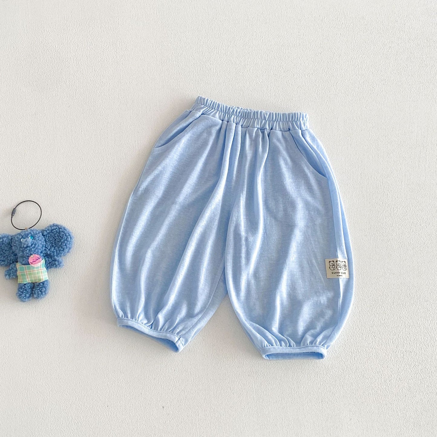 Children's Labeling Anti Mosquito Summer Thin Korean Style Solid Color Breathable Children's Pants