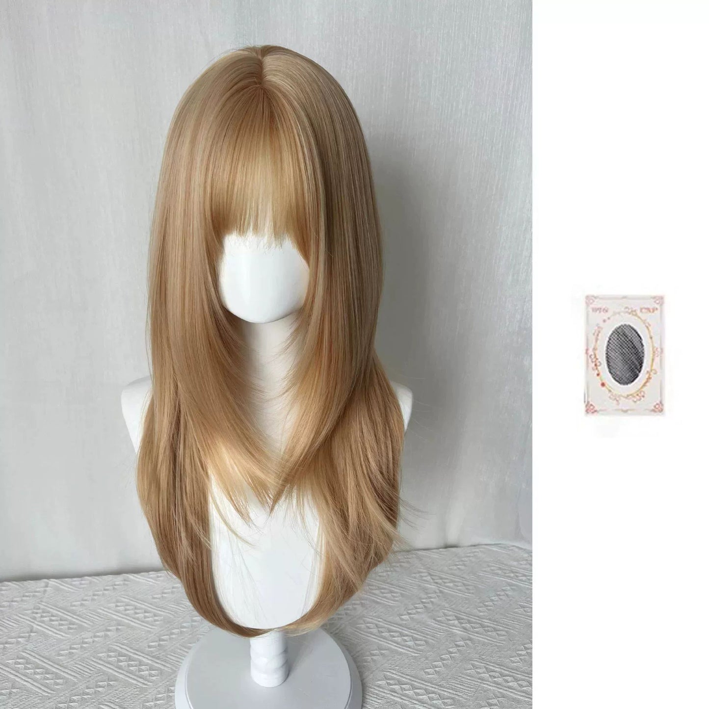 Women's Female Bangs High Level Hair Light Long Straight Wig