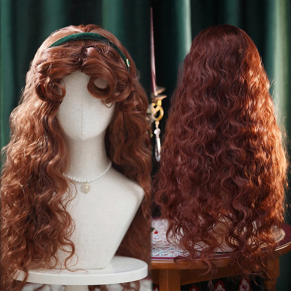 Female Gypsy Rose White Fluffy Small Vintage Curly Style Wig Long Curls