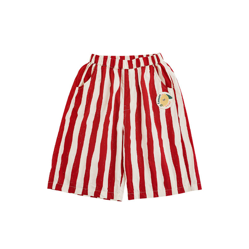 Children's Cartoon Fruit Embroidery Shorts Summer Western Style Cute Children's Pants