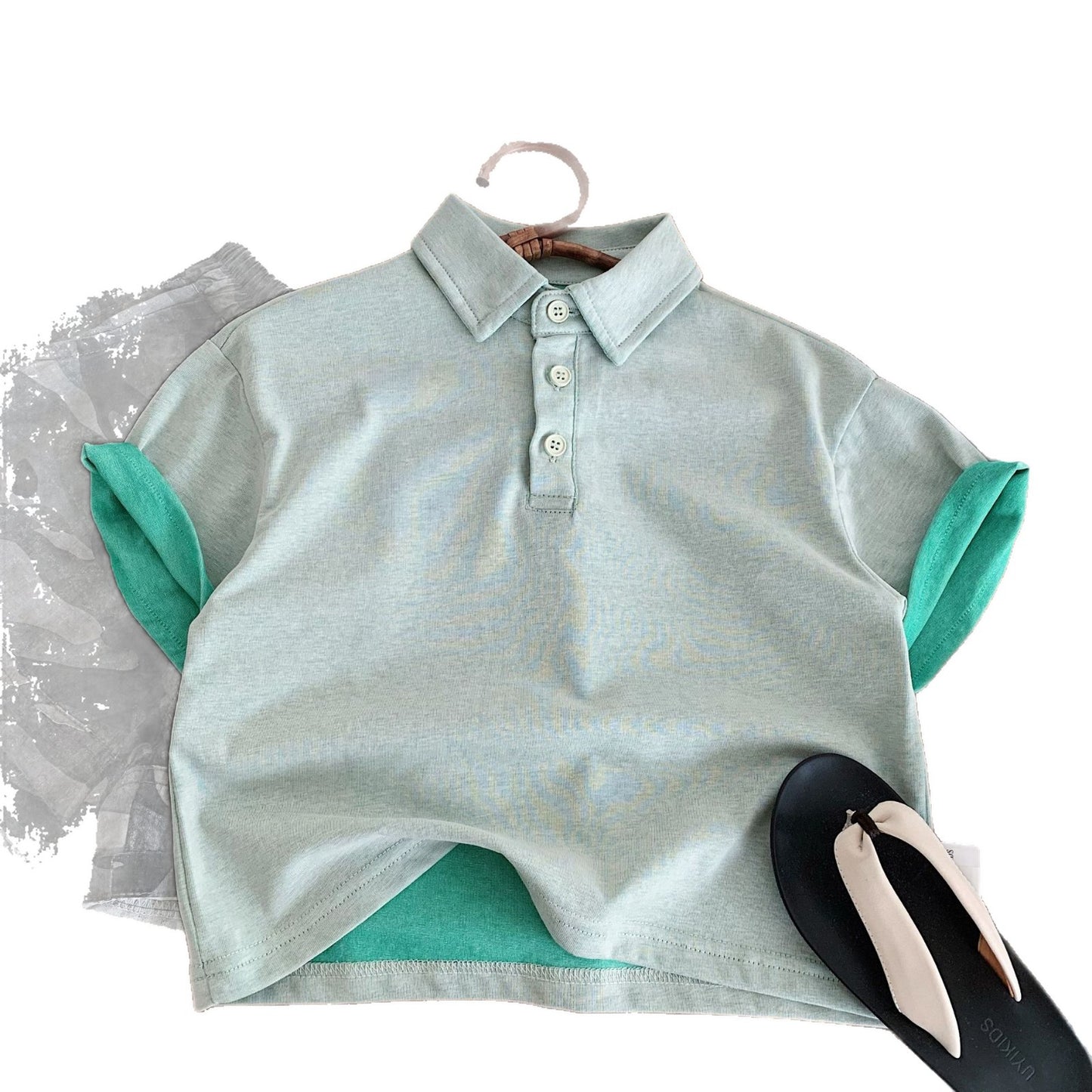 Children's Boy's Knitted Sweater Top Solid Color Children's T-shirt