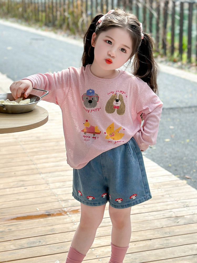 Children's Thin Summer Wear Cute Cartoon Printed Children's T-shirt