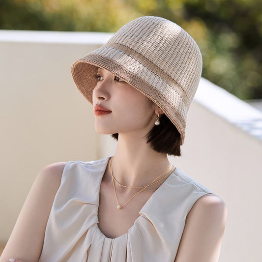 Female Travel Fashion Milk Silk Woven Bucket Wig Short Straight Hair