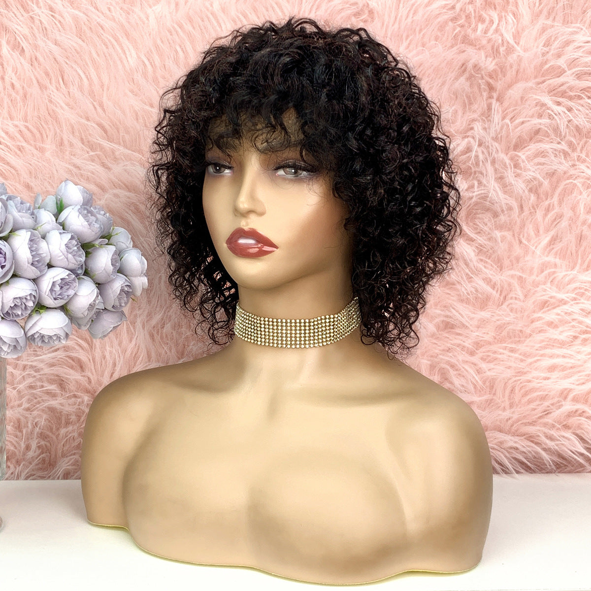 Trendy Charming Slouchy Durable Mechanism Human Real Hair Wig