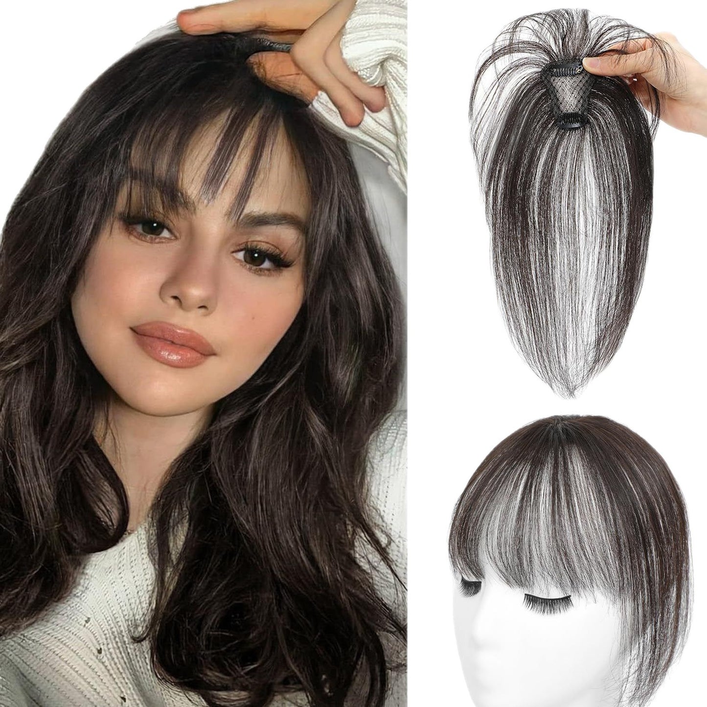 Bangs Hand-woven Straight Female Elegant Brown Golden Wig