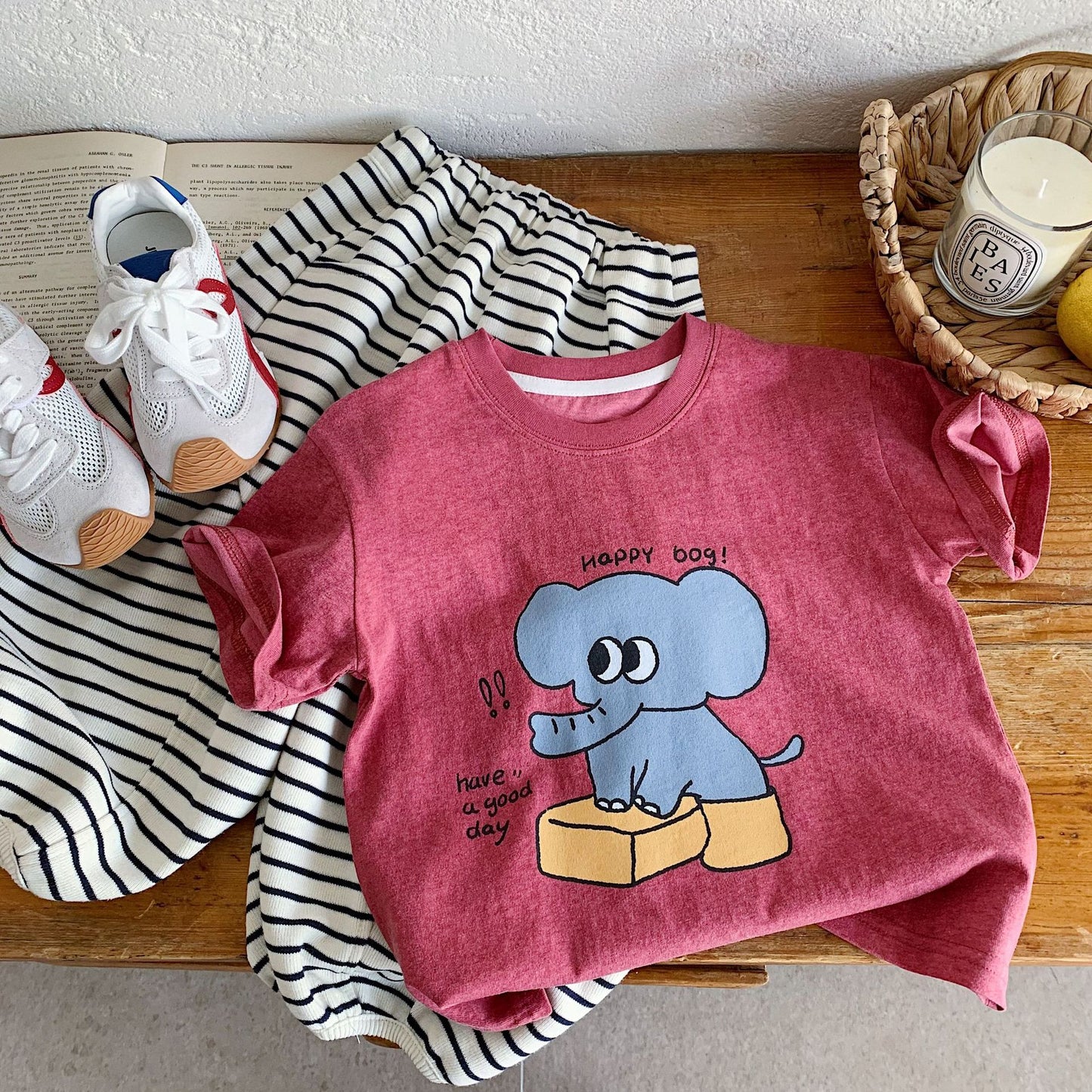Children's Summer Korean Cute Elephant Dress Class Children's T-shirt