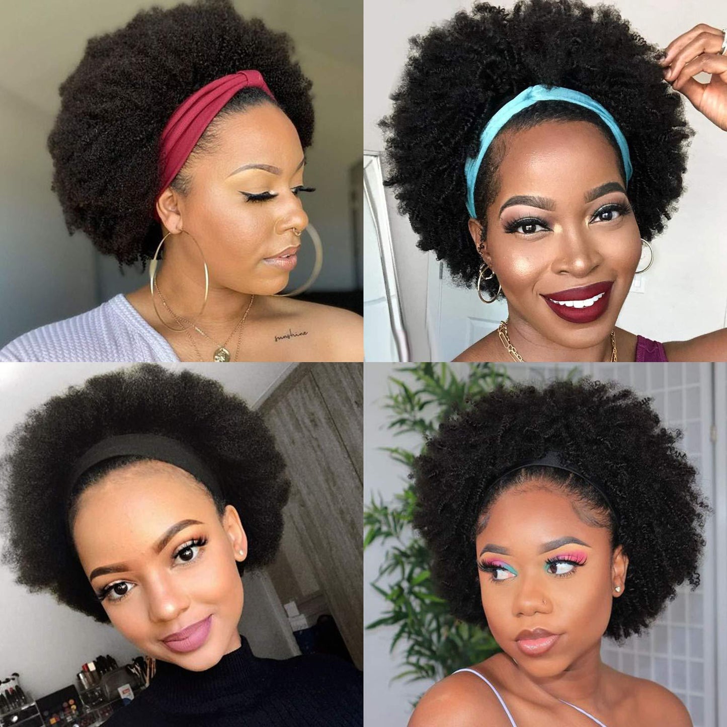 African Fluffy Afro Small Ice Ribbon Wig Short Curly Hair