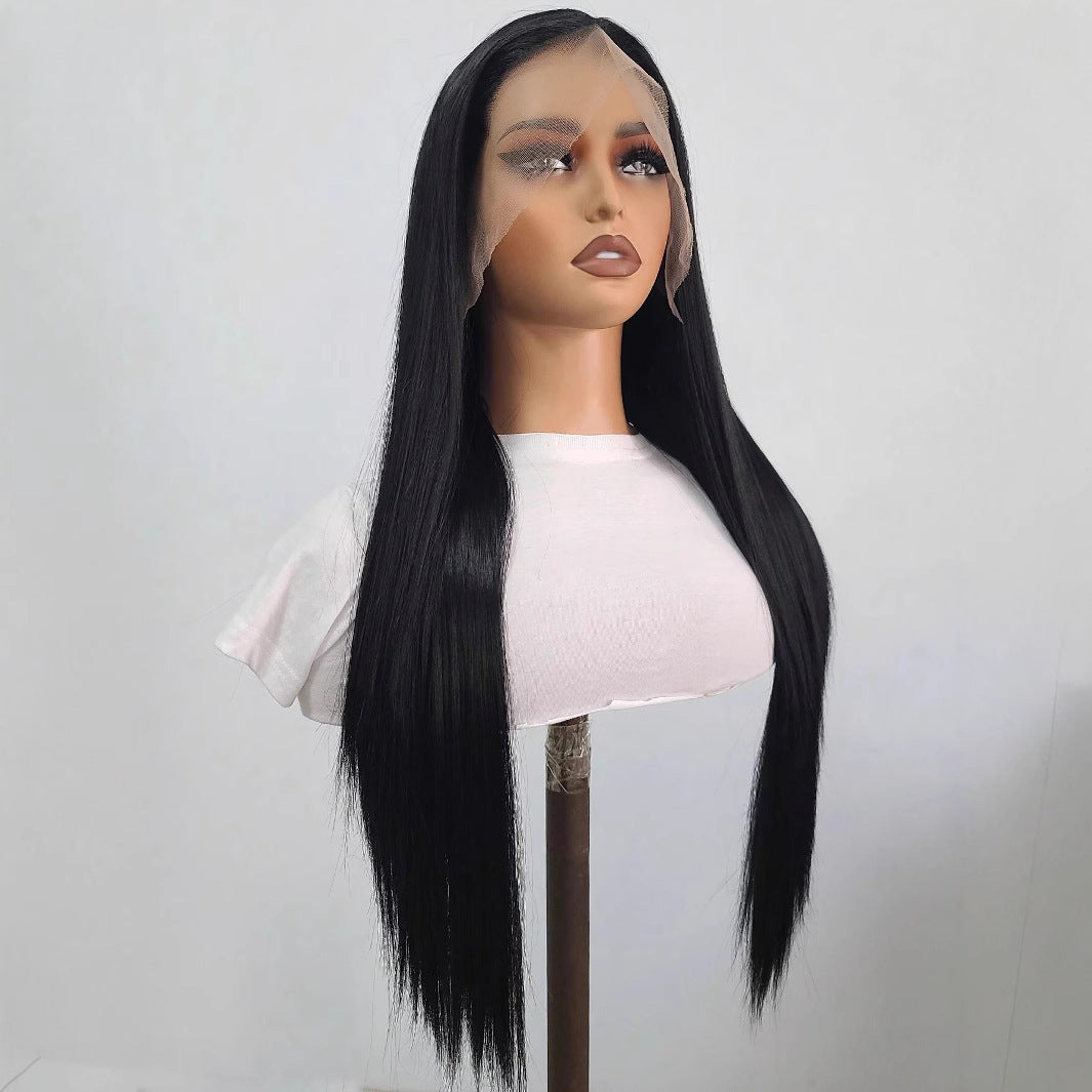 Women's Forehead Lace Hair Full Style Artificial Long Straight Wig