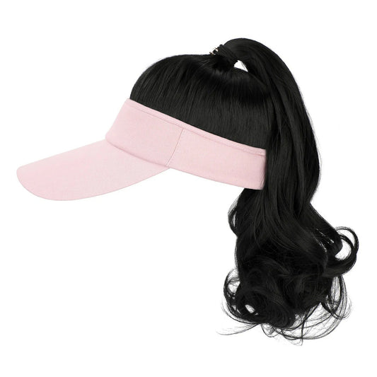 Personality Horse Tail Wavy Roll Pink Wig Ponytail