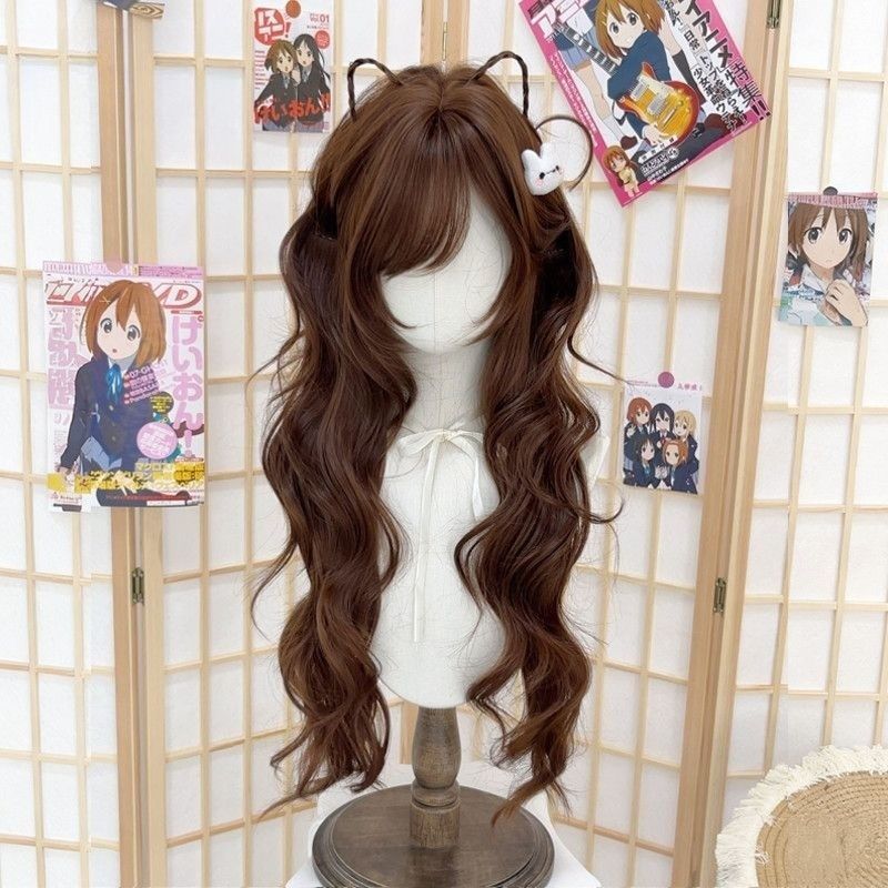 Early Chocolate Brown Big Wave Curly Wig Long Curls
