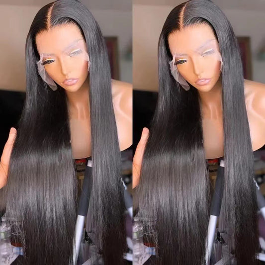 Women's Mid-length Hair Fiber Front Lace Head Long Straight Wig
