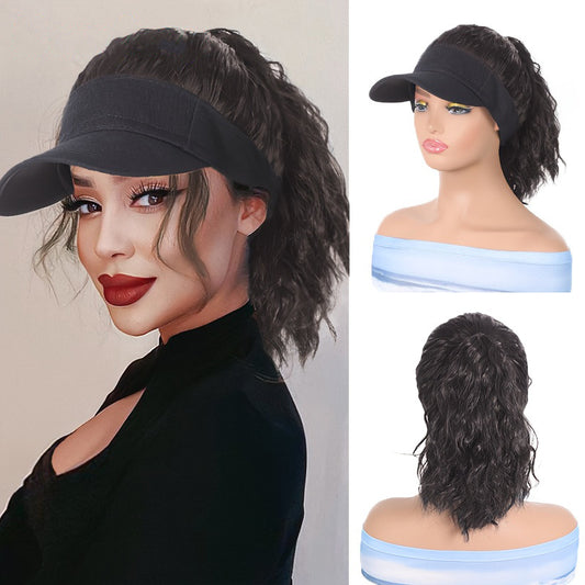 One Female Visor Peaked Cap Corn Curler High Ponytail Other Wig
