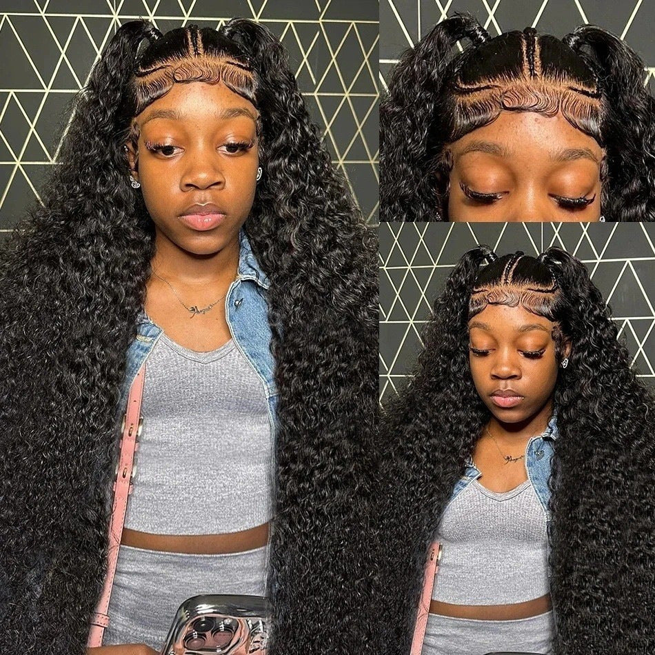 Women's Large Lace Front Middle African Small Wig Long Curls