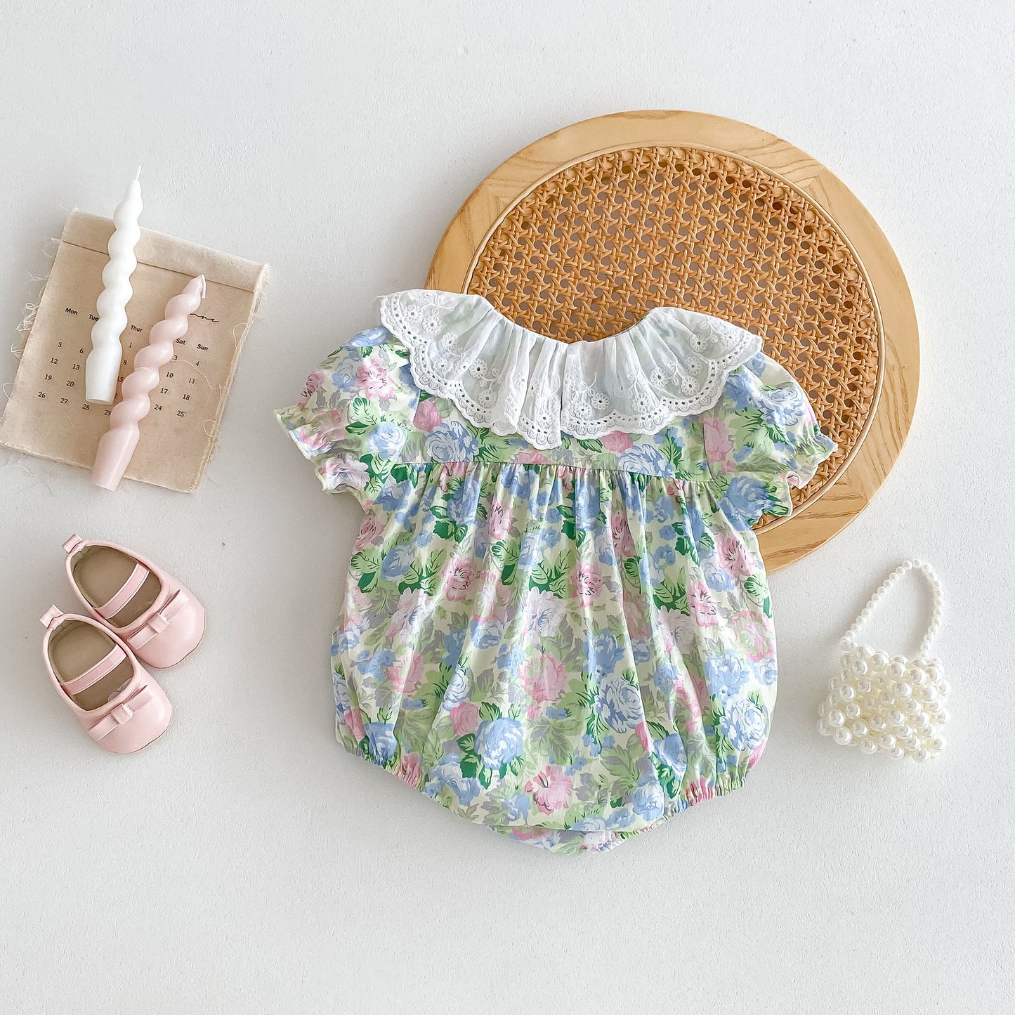 Born Clothes Class Pure Cotton Summer Thin Princess Jumpsuit, Climbing Suit