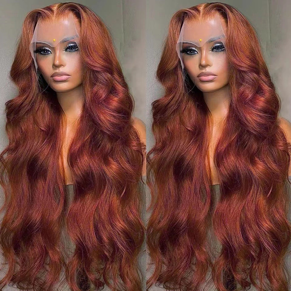 Fashion Front Lace Head Cover African Big Wave Wig Long Curls
