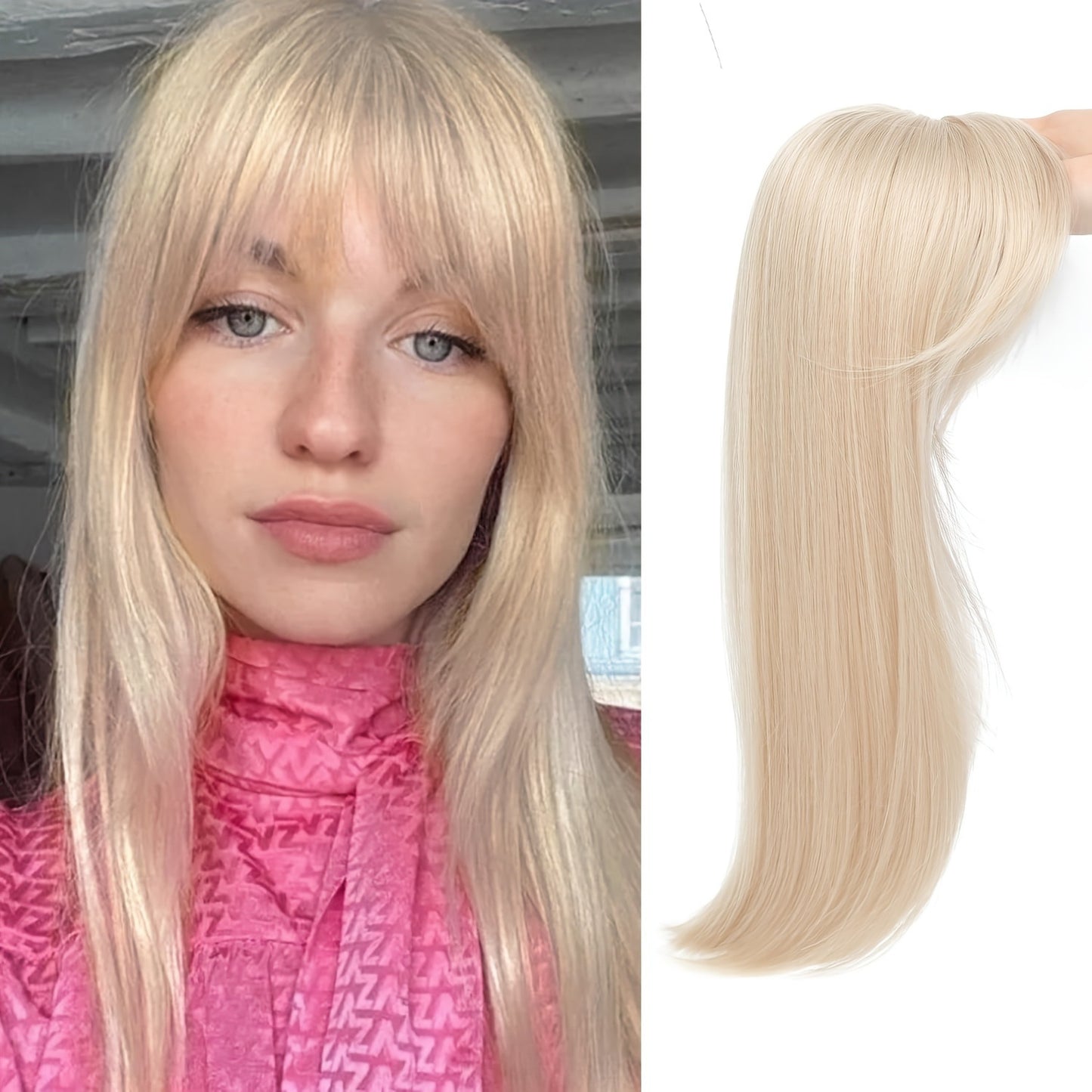 Gray Hair Sparse Air Bangs Piece Straight Wig