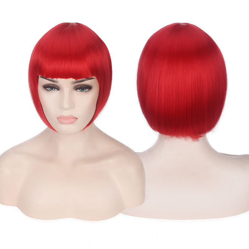 Women's Daily Color Sheath Short Shoulder Straight Cos Wig