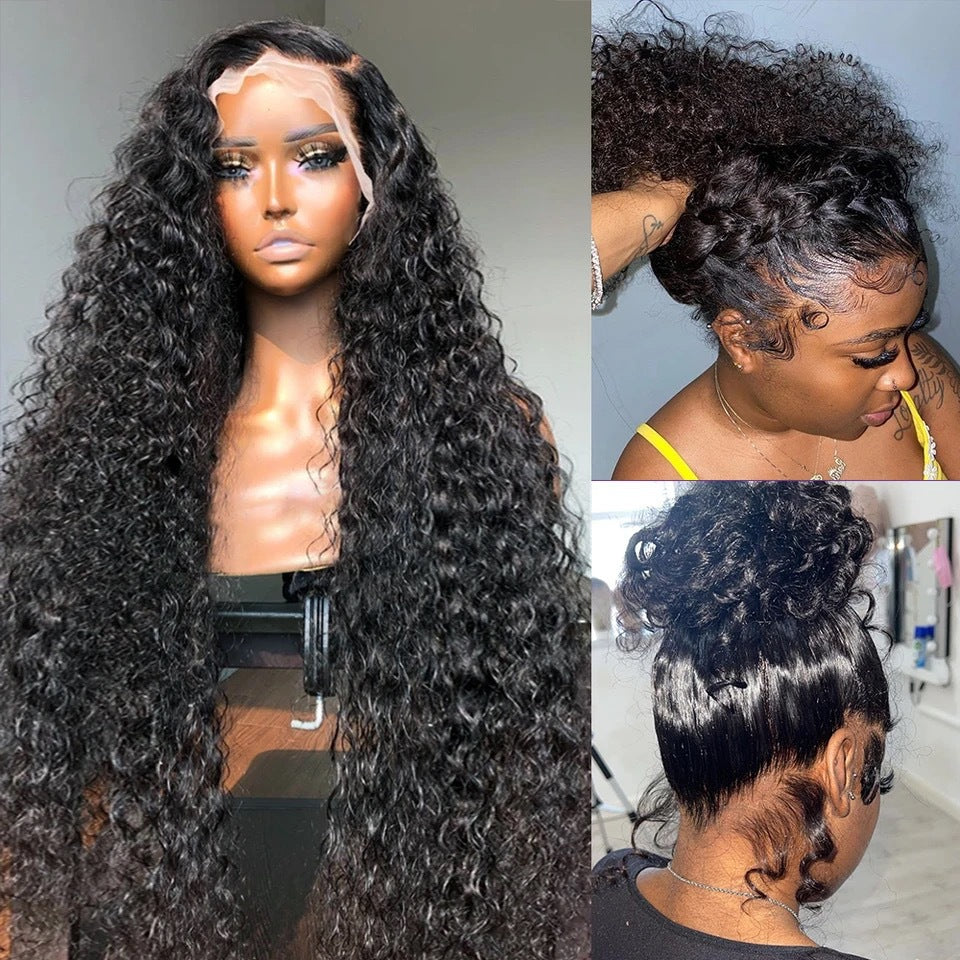 Front Lace Wigs With Small Curly Hair Head Wig Long Curls