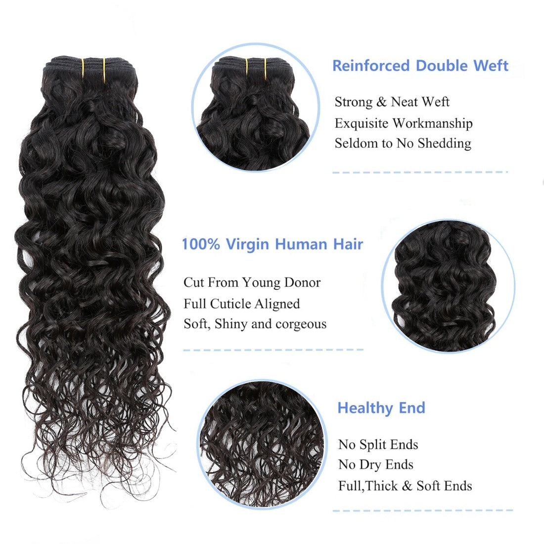 Trendy Beautiful Unique Durable Human Extension Real Hair Wig
