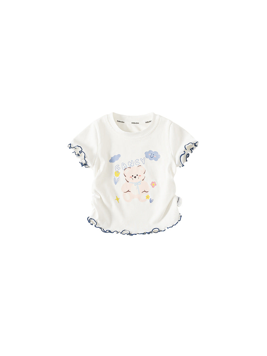Children's Top Round Neck Short Sleeve Cartoon Children's T-shirt