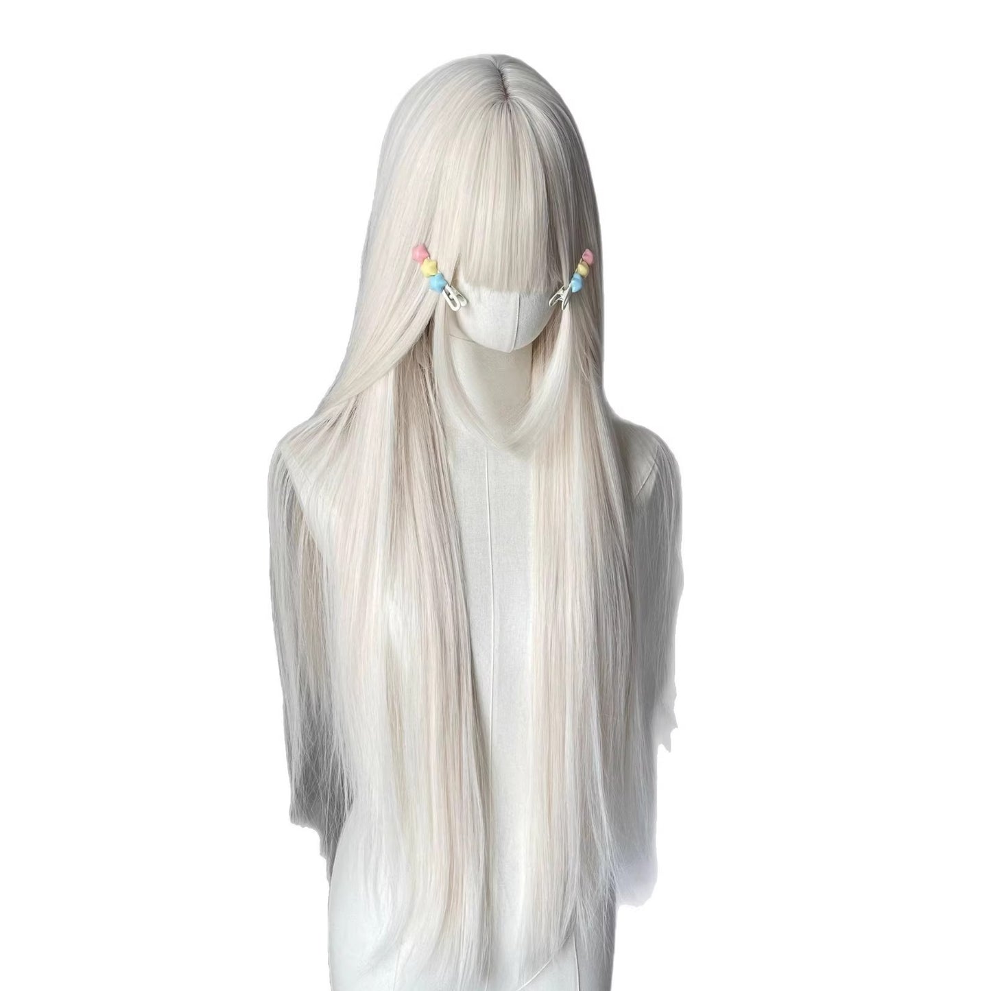 White Feather Dream Female Hair Milky Cm Natural Universal Top Long Straight Wig