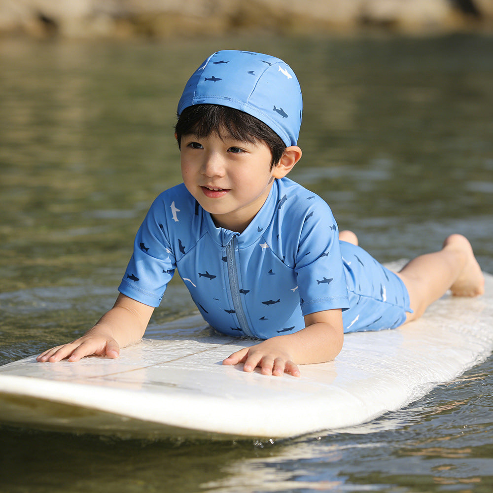 Children's Swimsuit Sunscreen For Boys Seaside Beach One Jumpsuit, Climbing Suit