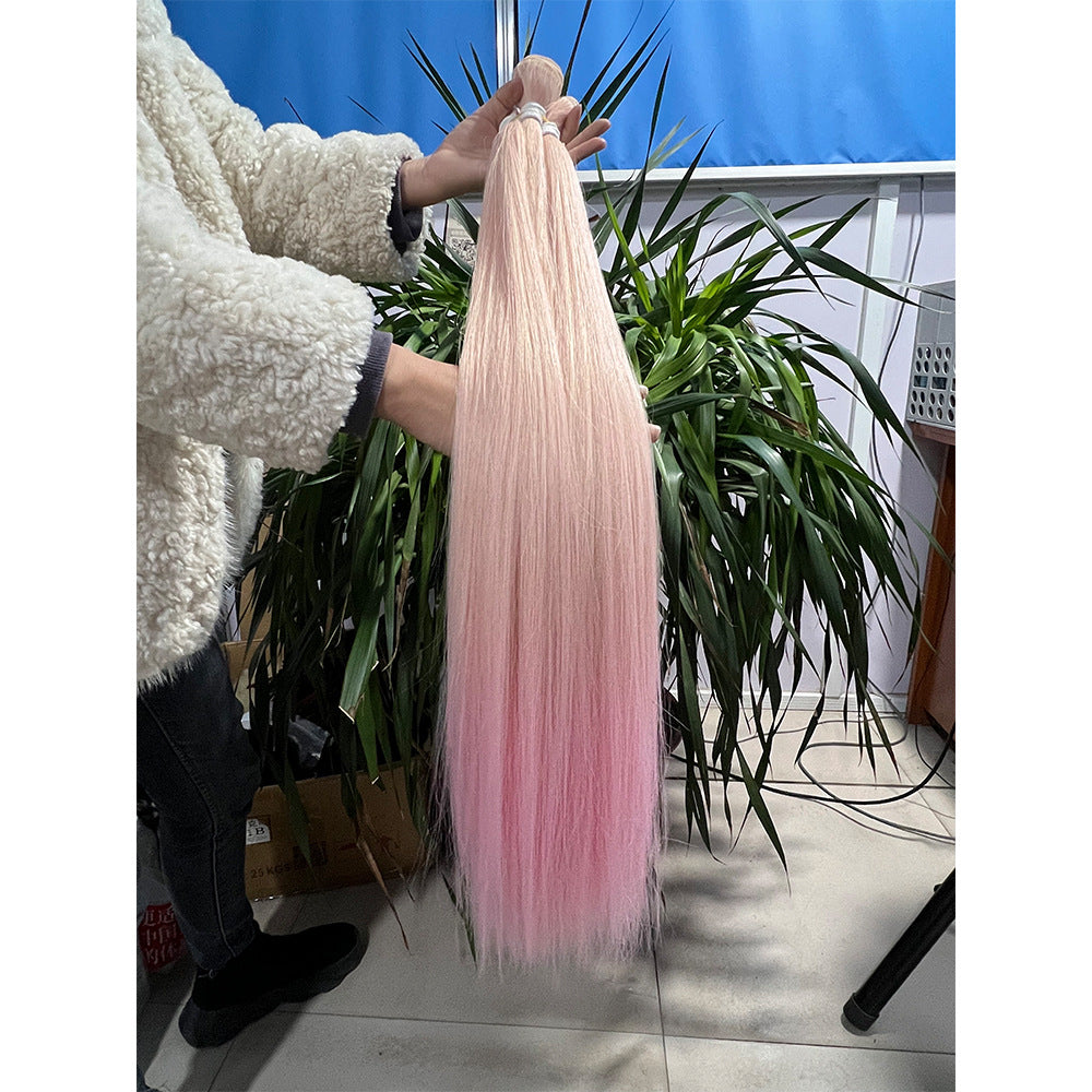 Women's Chemical Fiber African Hair Band Weft Long Straight Wig
