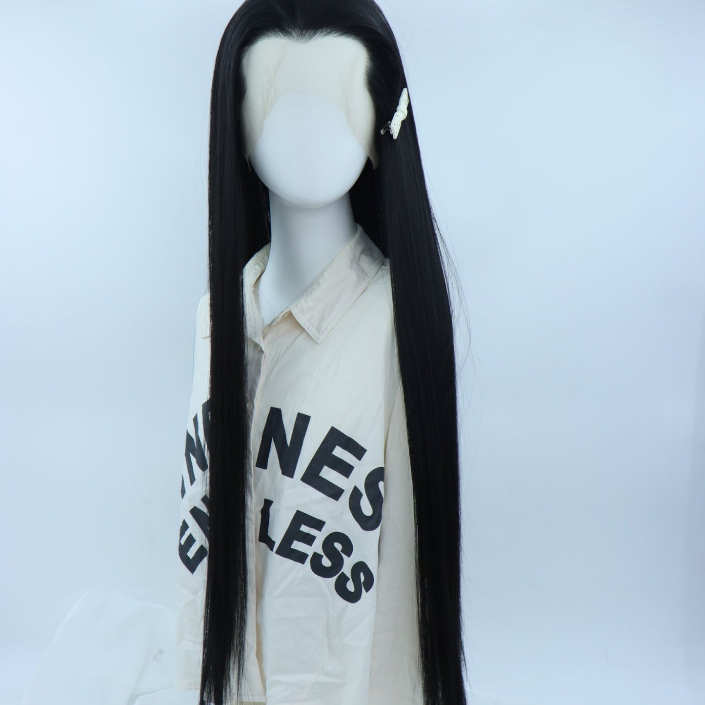 Men's Hand Crocheting Front Lace Beauty Pointed Long Straight Wig