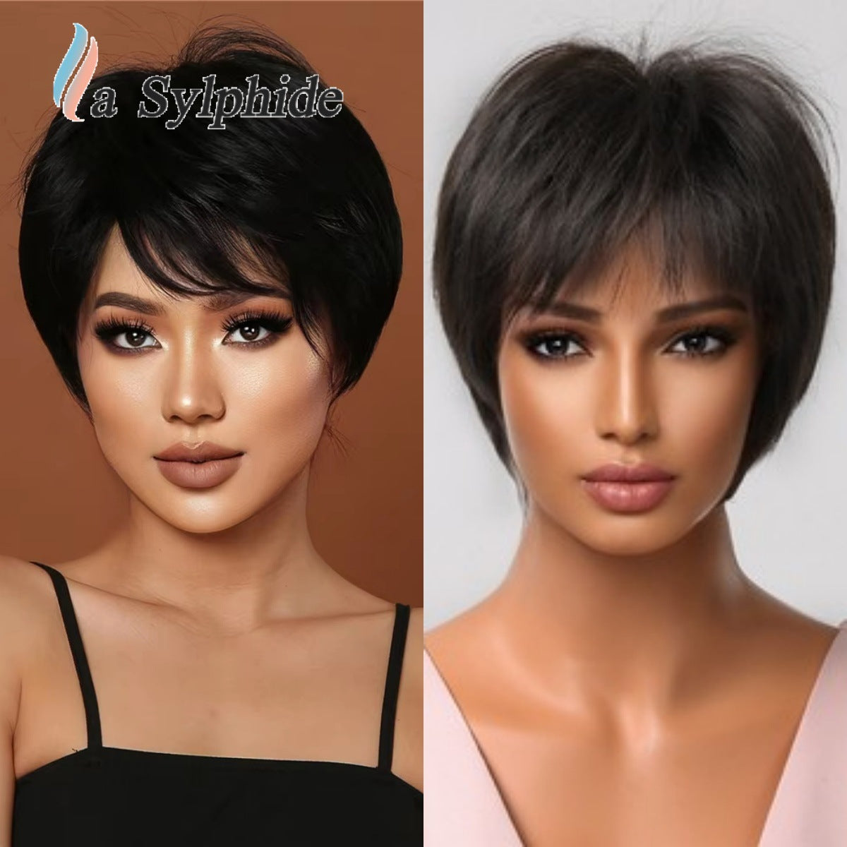 Female Rose Net Mechanism High Temperature Resistance Wig Short Straight Hair