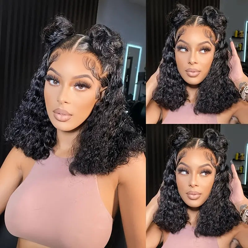 Volume Front Lace African Head Cover Fluffy Wig Long Curls