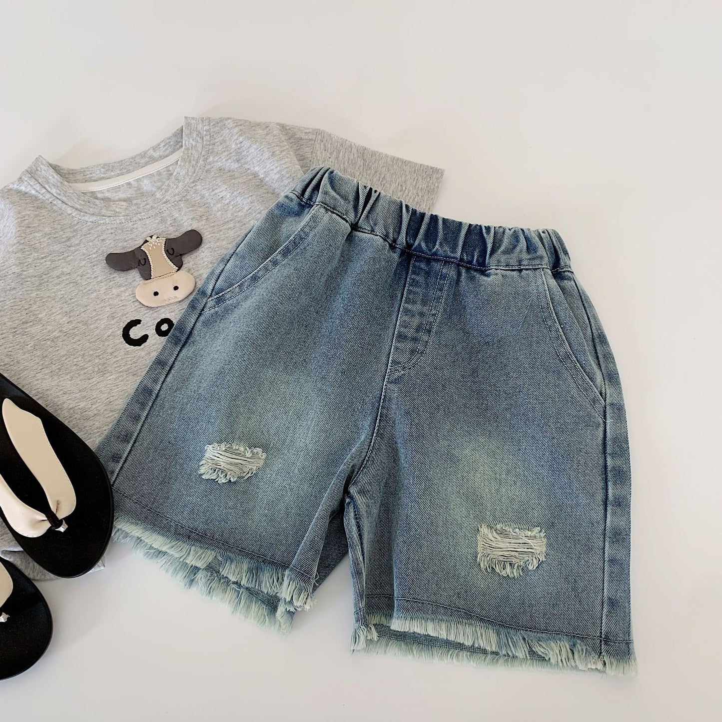 Children's Shorts Summer Boys Ripped Frayed Casual Children's Pants