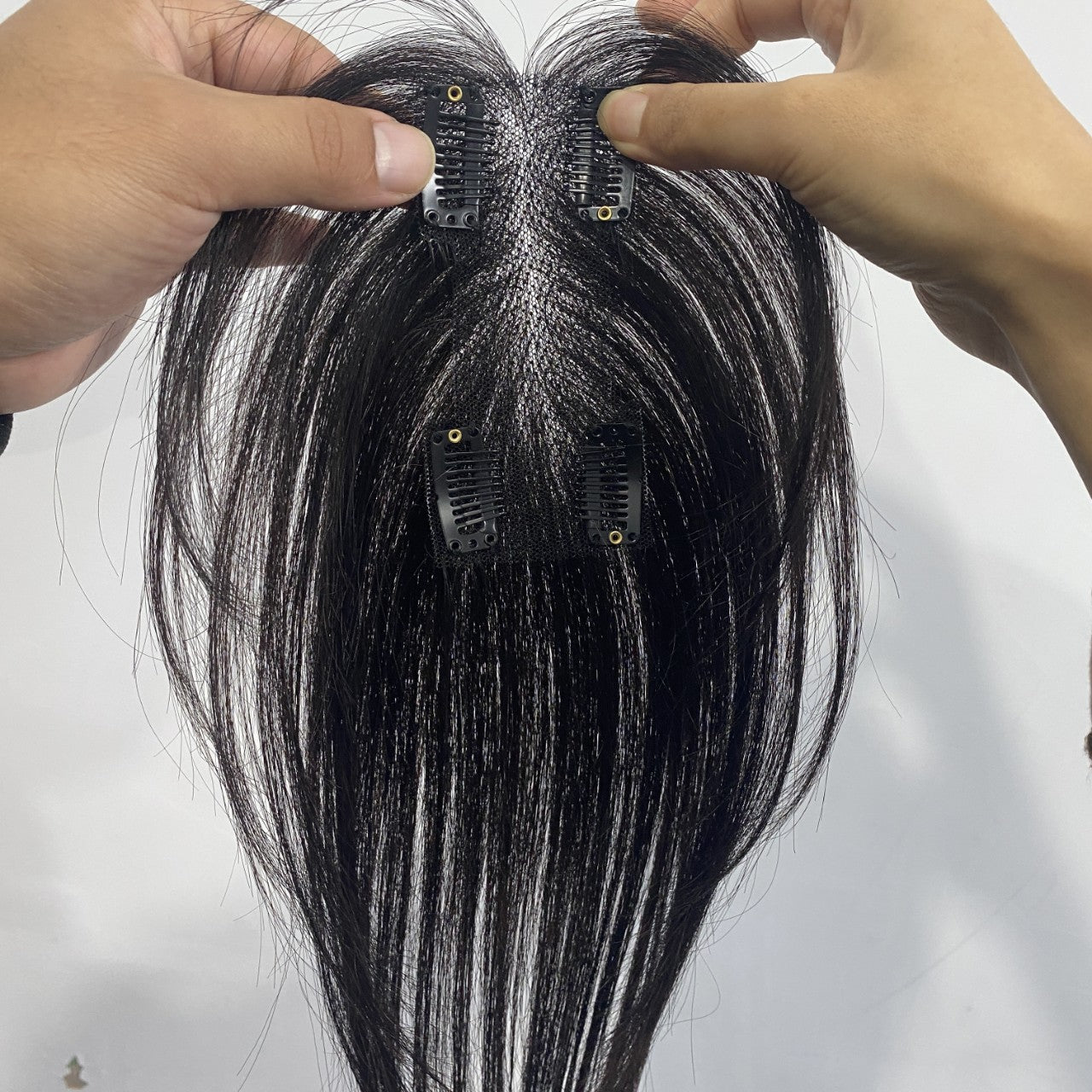 Mesh Set All Real Hair Hand-woven Breathable Realistic Invisible Piece Wig