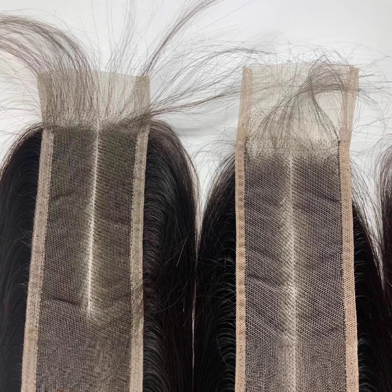 Lace Hair Piece Real Human Hand-woven Bag Long Straight Wig