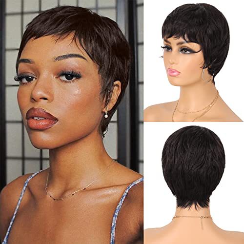 Cool Full Mechanism Human Elf Short Real Hair Wig