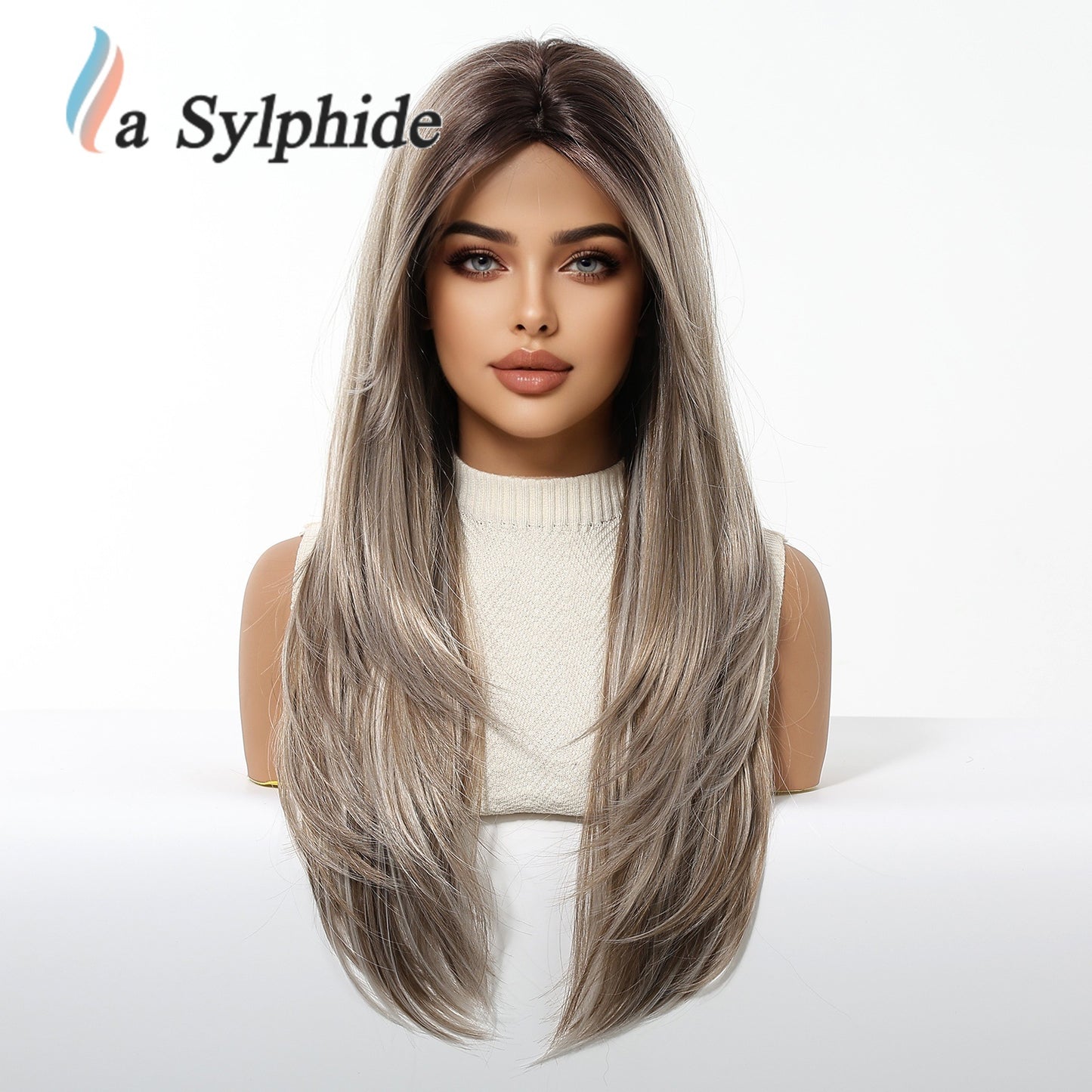 Women's Headgear Chemical Fiber Hair Soft Natural Long Straight Wig