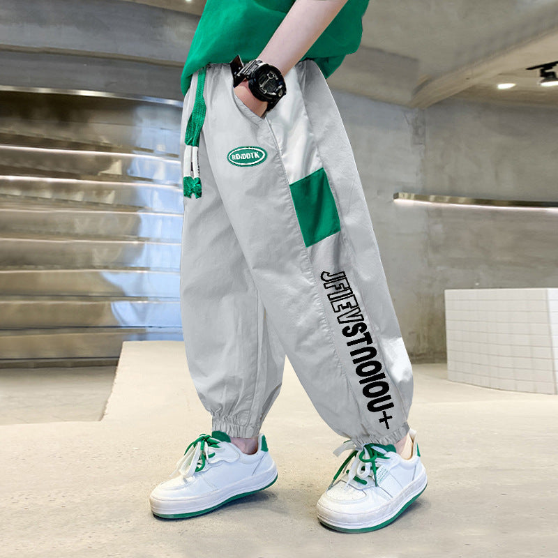 Children's Trousers Thin Casual Sportswear Middle Big Korean Children's Pants