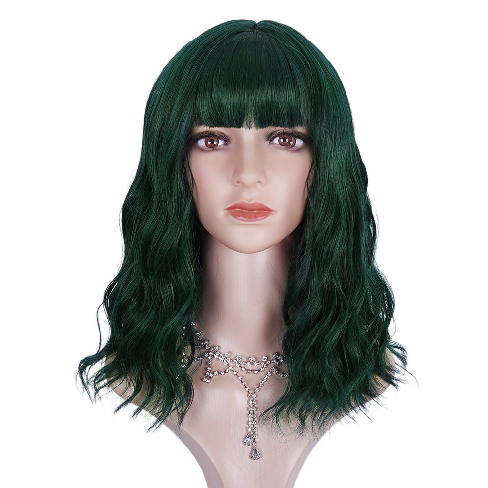 Chemical Fiber Head Cover Color Optional Wig Short Curly Hair