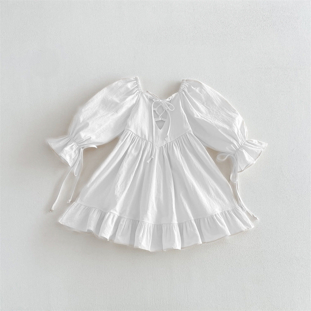 Bow Backless Princess Lolita Ruffled Skirt Children's Dress