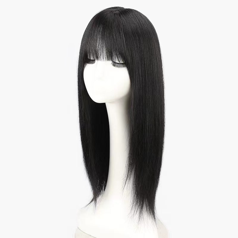 Women's Hair Air Bangs Wave Head Collarbone Full Long Straight Wig