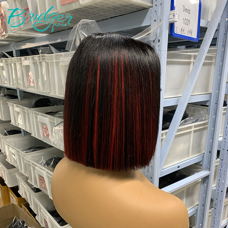 Sdd Bone Straight Bob Color Human Real Hair Wig