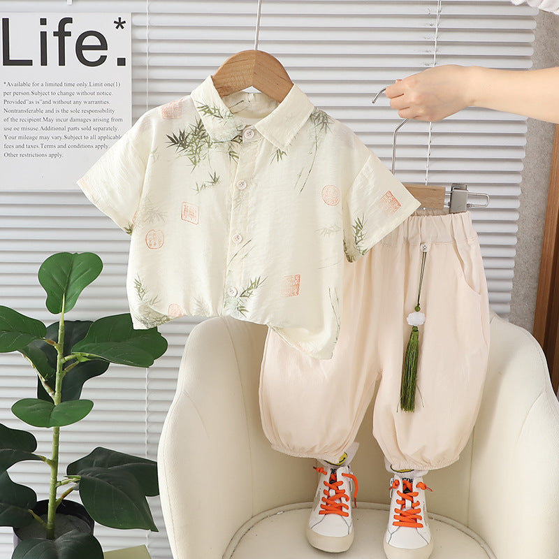 Summer Boy's Chinese Style Tang Short Children's Suit