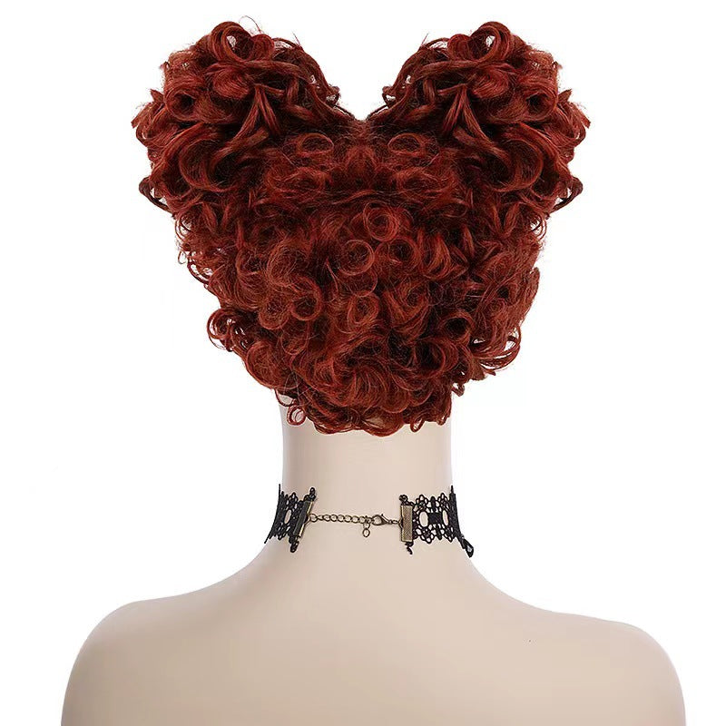 Cool Witch Also Crazy Red Queen Wig Short Curly Hair